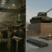Max file size: 1.5mb! Photographic, documentary realism. Double-exposure blend of past and present Tankograd: